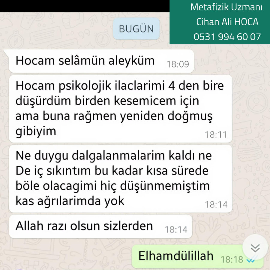 Danışan memnuniyeti – WhatsApp teşekkür mesajı ekran görüntüsü 3