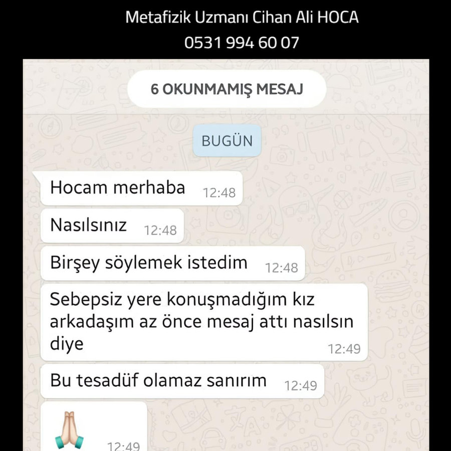 Danışan memnuniyeti – WhatsApp teşekkür mesajı ekran görüntüsü 7