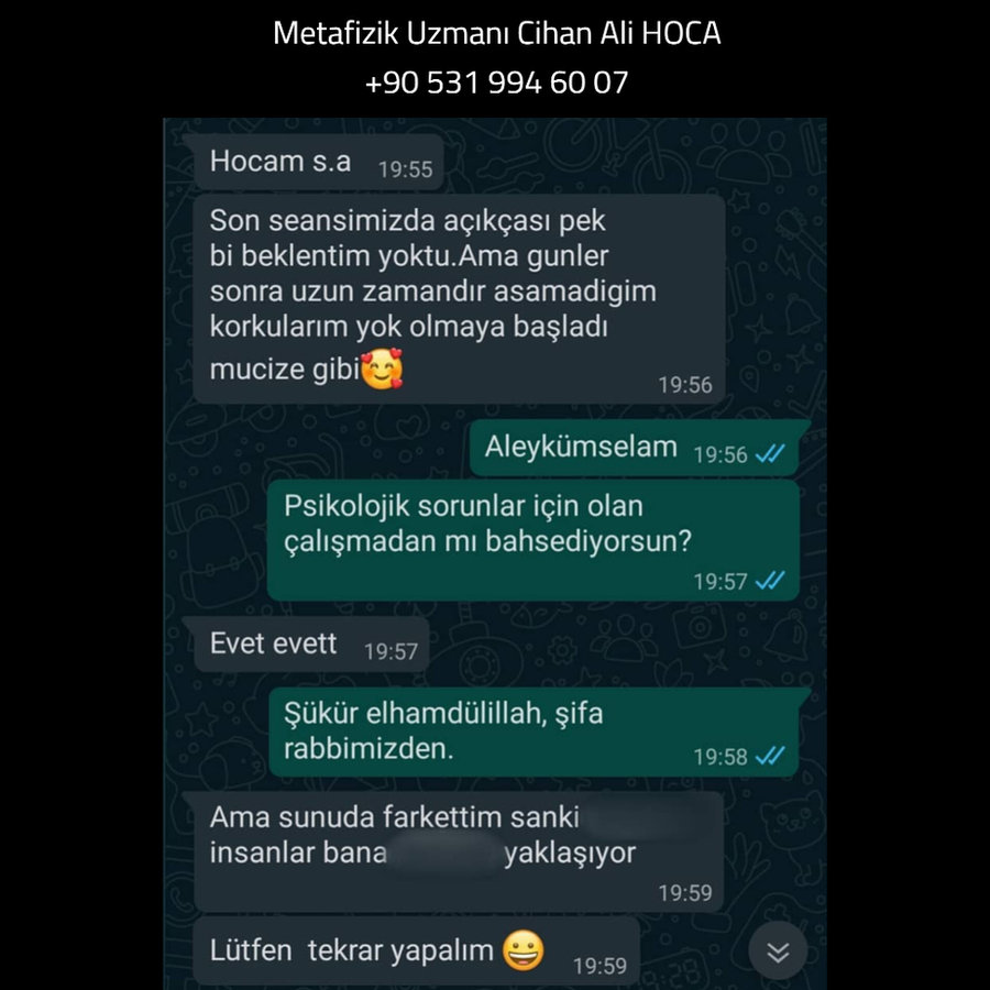 Danışan memnuniyeti – WhatsApp teşekkür mesajı ekran görüntüsü 12